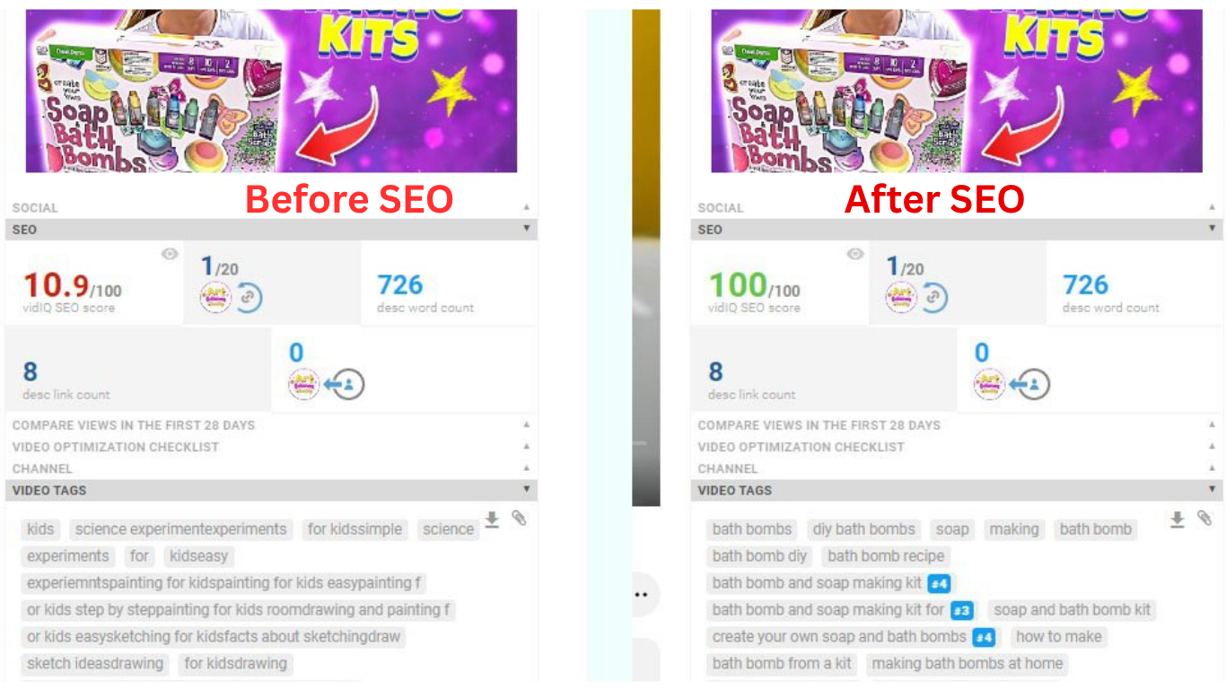 before &after SEO showcase